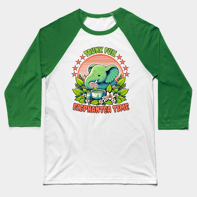 Matcha Elephant Baseball T-Shirt by Japanese Fever